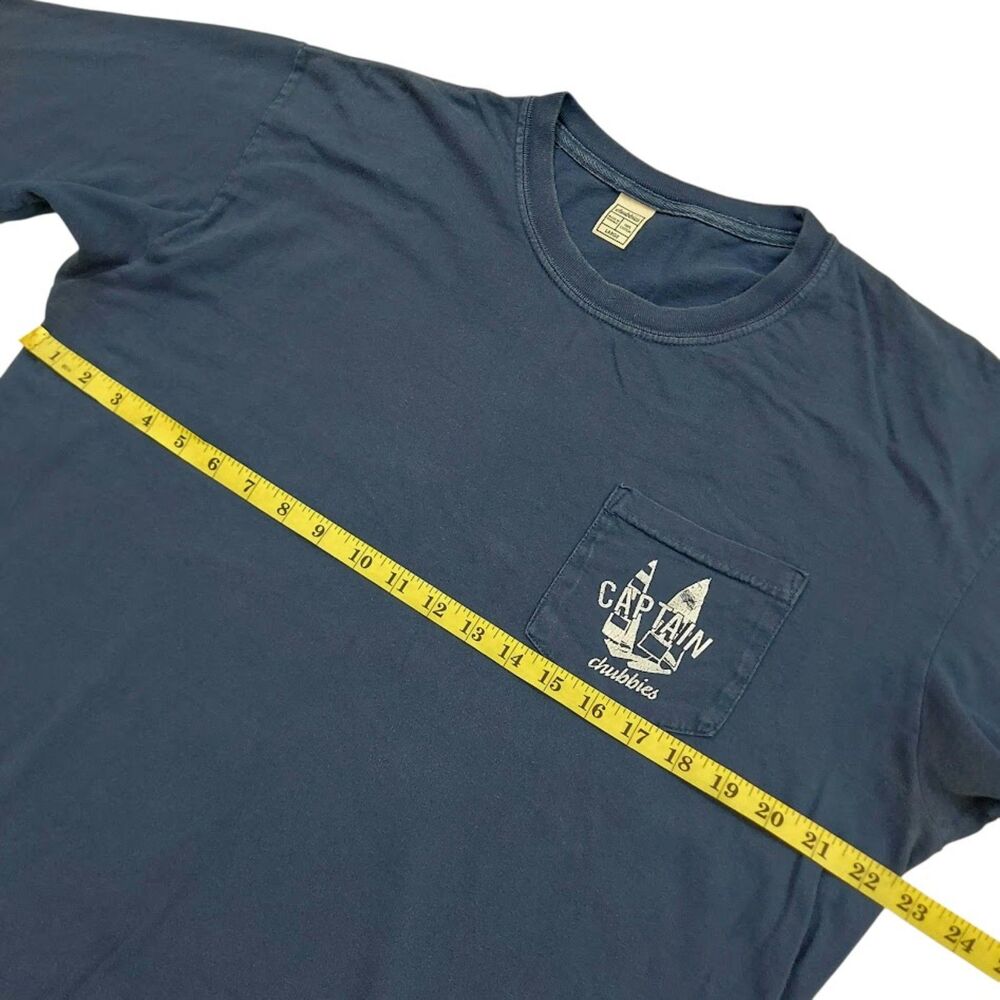 Chubbies Graphic Tee Mens Large Blue Cotton Long Sleeve Crew Neck Pocket Beach - Picture 10 of 10